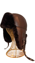 Load image into Gallery viewer, Genuine Leather Shearling Hat Unisex
