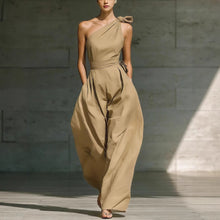 Load image into Gallery viewer, Women's Sleeveless Halter Neck Cinched Waist Slim Jumpsuit – 6 Colors S–2XL
