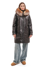 Load image into Gallery viewer, Genuine Fox Fur Trim Mid Length Coat
