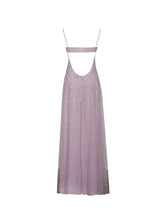 Load image into Gallery viewer, Wallie Pink Rhinestone Embellished Mesh Backless Gown

