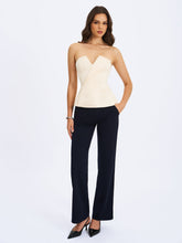 Load image into Gallery viewer, Yani Ivory Asymmetrical Lapel Sleeveless Peplum Top
