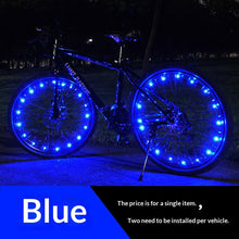 Load image into Gallery viewer, 20 LED Bike Cycling Rim Lights Wheel Spoke Light String Strip Lamps Waterproof Bicycle Light Decoration Accessories Waterproof LED Bike Spoke Lights For Adult Bike Beautiful Night Bike Decoration
