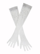 Load image into Gallery viewer, Izzy White Crystal Opera-length Gloves
