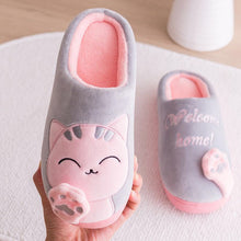 Load image into Gallery viewer, Cute Cat Shoes Soft Winter Women Winter Home Slippers Animal Slip On Soft Warm House Shoes Men Couple Indoor Bedroom Footwear Soft Cozy Home Slippers For Women Slip On Comfy Women's Washable Cotton Bedroom Slippers

