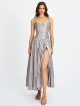 Load image into Gallery viewer, Palmer Silver Glitter Drop Waist Maxi Dress
