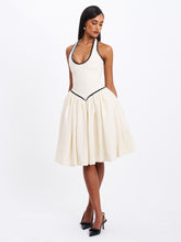 Load image into Gallery viewer, Natalie U Neck Halter Drop Waist Tweed Midi Dress
