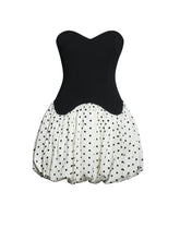 Load image into Gallery viewer, Dahliana Polka Dot Bubble Hem Corset Mini Dress
