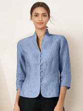 Load image into Gallery viewer, 100% Linen Hand Button Fitted Jacket AMELIA
