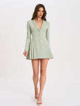 Load image into Gallery viewer, Delia Pistachio Green Blazer Dress with Pleated Detail
