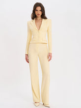 Load image into Gallery viewer, Quinnie Butter Yellow Slim Suit Pants
