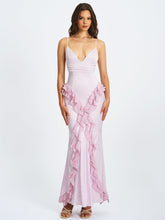 Load image into Gallery viewer, Paolina Taro Pink Jacquard Ruffle Mermaid Maxi Dress
