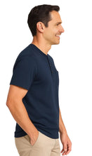 Load image into Gallery viewer, Men's Short Sleeve Henley Relaxed Fit Shirt with Pocket
