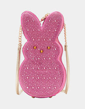 Load image into Gallery viewer, Betsey Johnson Peeps Rhinestone Bunny Crossbody Pink
