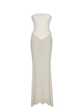 Load image into Gallery viewer, Adelina Butter Yellow Peplum Mermaid Gown with Lace-up Back
