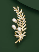 Load image into Gallery viewer, Freshwater Pearl &amp; Alloy Wheat Ear Brooch

