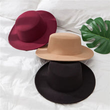 Load image into Gallery viewer, Winter Autumn Woolen Women Men Fedora Hats Fashionable Women Classic Wide Brim Fedora Hat Adjustable Big Fedoras Hat Luxury Brim Fedora Hat Summer Men Classic Hat
