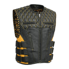 Load image into Gallery viewer, Tactical Emerald Men’s Motorcycle Leather Vest
