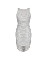 Load image into Gallery viewer, Iliana White Pearl Chain Embellished Midi Dress
