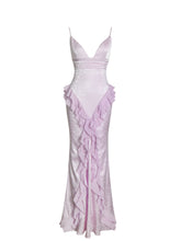 Load image into Gallery viewer, Paolina Taro Pink Jacquard Ruffle Mermaid Maxi Dress
