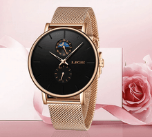 Load image into Gallery viewer, Women's Elegant Waterproof Watch With Chronometers And Braided Stainless Steel Bracelet Excellent Design Perfect Gift
