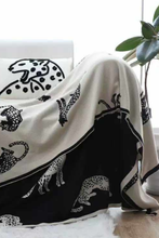 Load image into Gallery viewer, SC - Black and Ivory Cheetah Luxury Blanket
