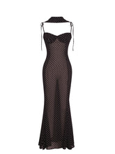 Load image into Gallery viewer, Yadira Brown Base Polka Dot Chiffon Maxi Dress
