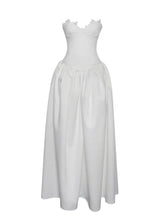 Load image into Gallery viewer, Naila Lace Trim Strapless Drop Waist Wedding Gown
