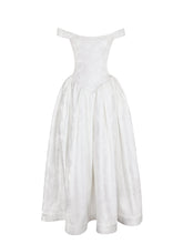 Load image into Gallery viewer, Tinsley White Jacquard Bardot Wedding Gown
