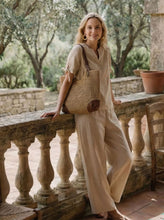 Load image into Gallery viewer, Woven Hollow-Out Shoulder Tote Bag
