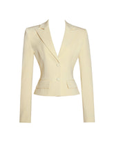 Load image into Gallery viewer, Quinne Butter Yellow Slim-fit Blazer
