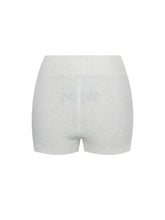 Load image into Gallery viewer, Sera White Wool-Blend Ribbed Knit Mini Shorts
