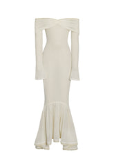 Load image into Gallery viewer, Kaedyn Off Shoulder Long Sleeve Crochet Mermaid Maxi Dress
