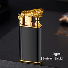 Load image into Gallery viewer, Creative Blue Flame Lighter Dolphin Dragon Tiger Double Fire Metal Winproof Lighter Inflatable Lighter
