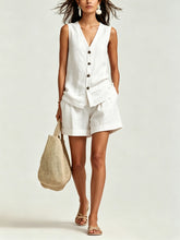 Load image into Gallery viewer, Women's Sleeveless Vest Top &amp; Shorts Set
