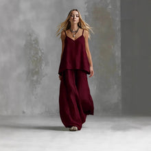 Load image into Gallery viewer, Women's Sleeveless Elegant Pantsuit – Off-Shoulder 2-Piece Suit Set
