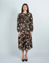 Load image into Gallery viewer, Midnight Floral Bloom Midi Dress
