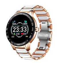 Load image into Gallery viewer, Luxury Ceramic Elegant Unisex Smart Watch With Heart Rate Monitor and Blood Pressure Fitness tracker Ceramic strap Sport Watch With Waterproof Protection
