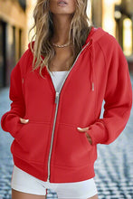 Load image into Gallery viewer, Women’s Zip Up Crop Sweatshirt – Fleece Lined Casual Hoodie
