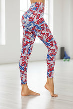 Load image into Gallery viewer, Cropped High-Rise Print Leggings – USA Flag Print Patriotic Workout Pants - 19 Styles
