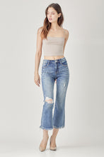 Load image into Gallery viewer, RISEN High Waist Distressed Cropped Bootcut Jeans
