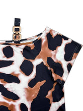 Load image into Gallery viewer, Plus Size Leopard Print Short Sleeve Maxi Dress with Side Slit

