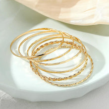 Load image into Gallery viewer, MANDOTOS Bohemian Metal Chain Bracelet Set For Women Geometric Gold Color Thick Link Bangles Six Piece
