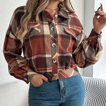 Load image into Gallery viewer, Plaid Shacket – Women’s Long-Sleeve Button-Down Shirt Jacket
