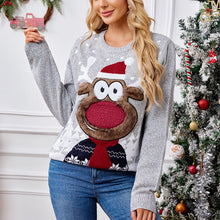 Load image into Gallery viewer, Loose Casual Parent-Child Gray Pullover Christmas Sweater
