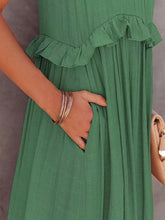 Load image into Gallery viewer, Romantic Ruffled Sleeveless Tiered Maxi Dress with Pockets Elegant &amp; Chic Statement Beautiful Design Dress
