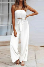 Load image into Gallery viewer, Tied Cutout Tube : Wide Leg Jumpsuit

