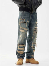 Load image into Gallery viewer, Men's Distressed Wide Leg Jeans
