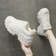 Load image into Gallery viewer, Thick-Bottom Breathable White Shoes for Women — Stylish &amp; Cushioned
