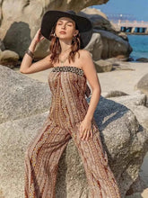 Load image into Gallery viewer, Tied Printed Tube : Wide Leg Jumpsuit
