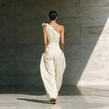 Load image into Gallery viewer, Women's Loose Sleeveless Off-Shoulder Belted Wide-Leg Jumpsuit
